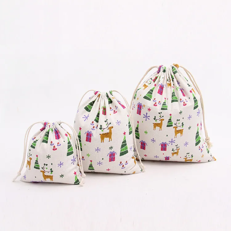christmas drawstring gift bag,drawstring gift bag,christmas gift bag,cotton drawstring bag