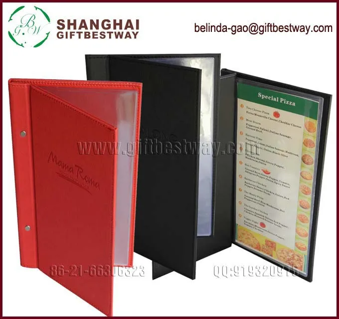 Price Competitive Wholesale High Quality Fold Out Menu Covers,Hardcover Menu Book,Food Menu