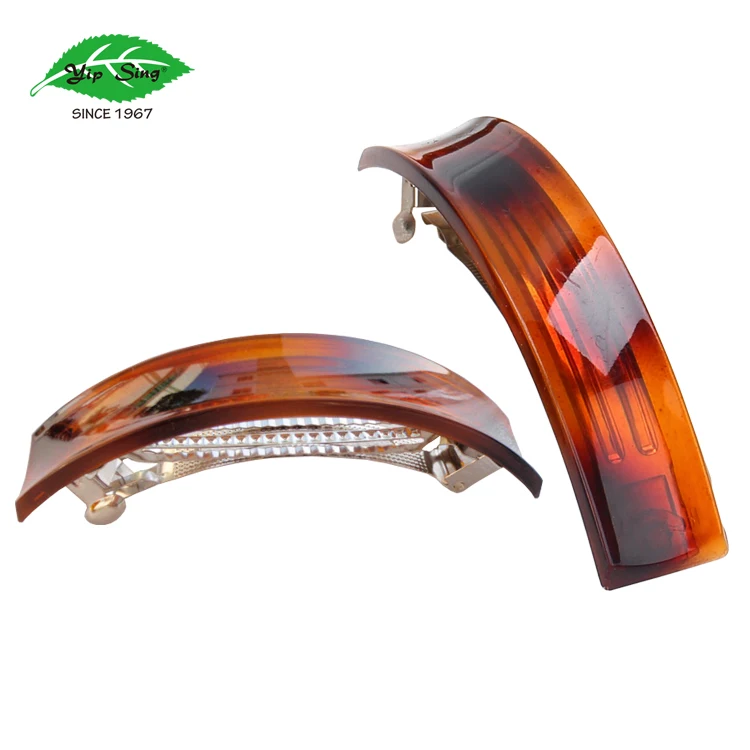 Tubular Barrette For Thick Hair Tortoise Shell Banana Hair Clips