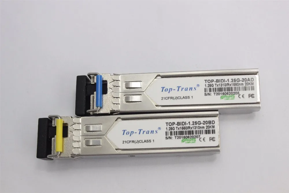 Tranceiver SFP Bidi 1550 NMTX/1310nmrx 1.25g 20km LC (2 пара). SFP модуль 1000base-BX-U. GLC-BX-U.