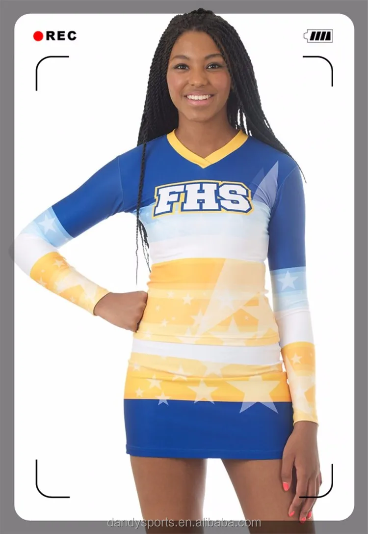 Wholesale Customize Sublimated Cheerleading Uniforms Cheer Top Dress