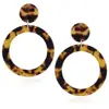 simple style big colorful hoop acetate hoop earrings round ring multicolor acrylic stud earrings for women