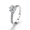 Shoulder set 18k white gold 6.5mm 1ct DEF colorless moissanite wedding ring