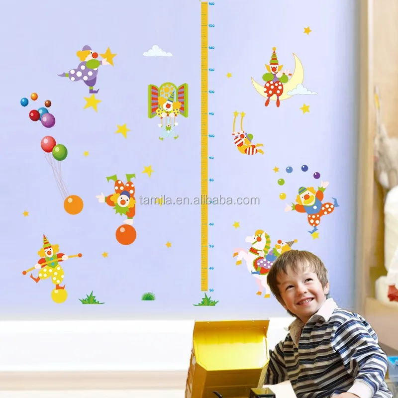 removable diy pvc living room sofa decor animal circus height chart