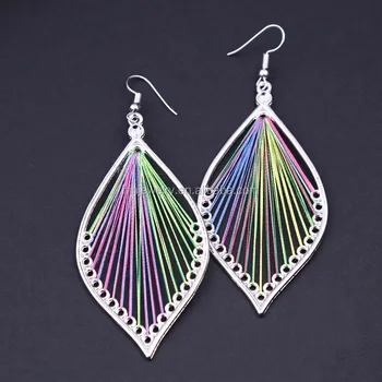 2018 Fashion Handmade Jewelry Whole China Women Metal Frame 2018 Fashion Handmade Jewelry Whole China Women Metal Frame Dangle Silk Thread Earrings
