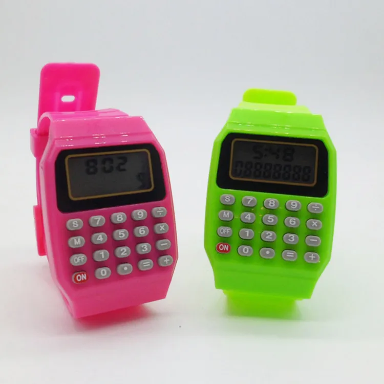 Hot Sale Color Kids 8 Digit Large Screen Display Cheap Calculator Watch ...