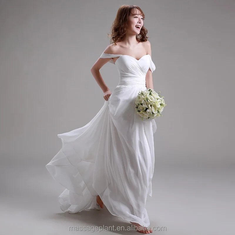 Off the Shoulder Elopement Dresses