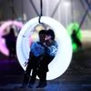 LED colorful swing light outdoor square park outdoor landscape lights,Event decor glowing plastic led patio swing