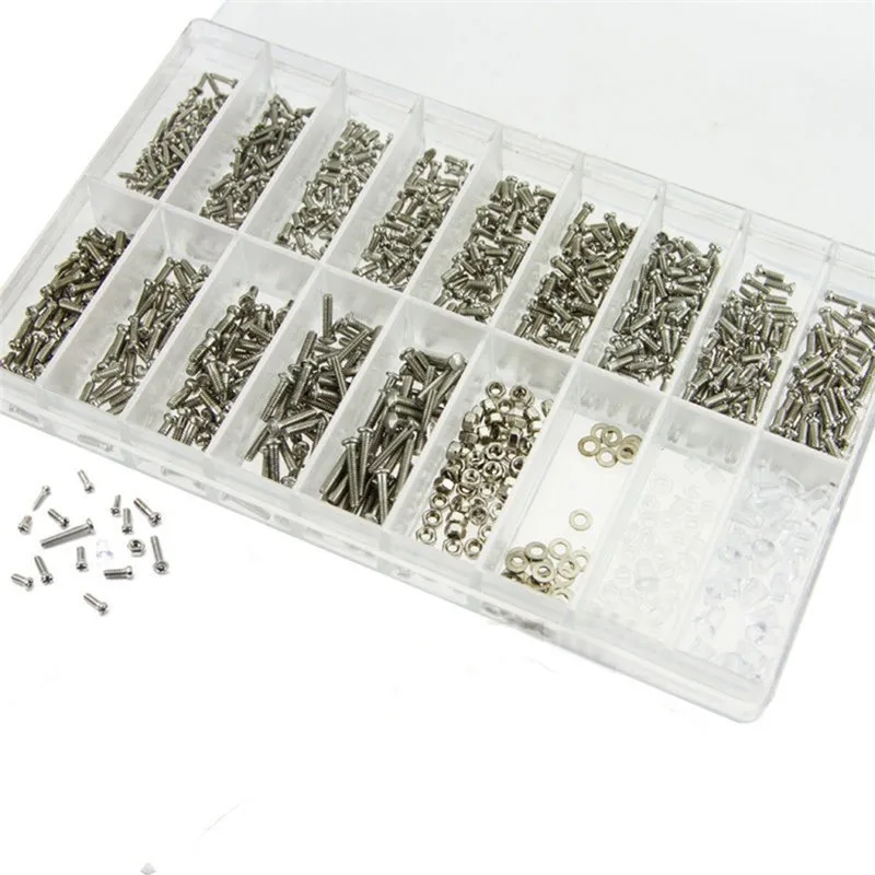 Universal 1000pcs Assorted Tiny Precision Screws Nut Watch Eyeglass Glasses Phone Tablet Repair