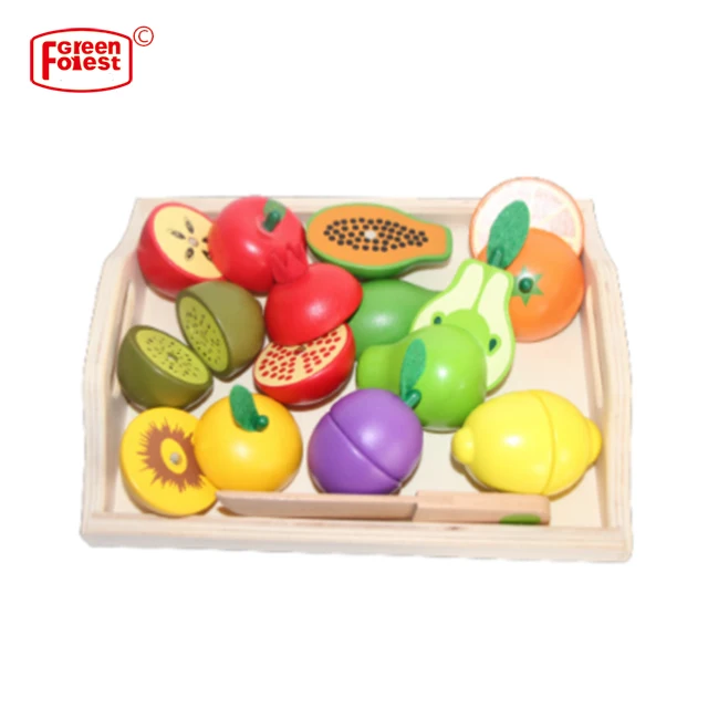 wooden fruit cutting toy