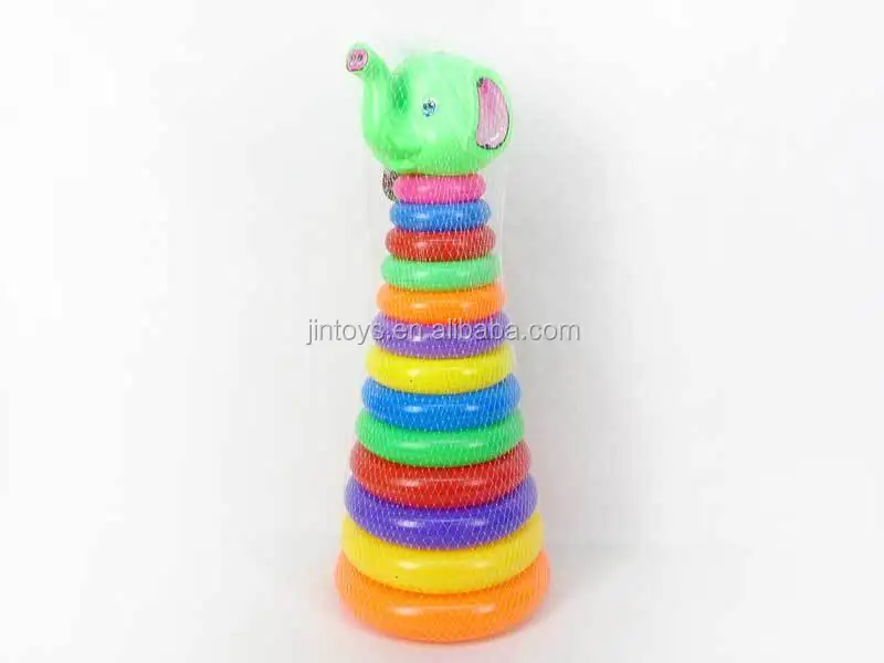 Kids Plastic Sport Toys Elephant Ring Toss Game Rainbow Throwing Circle