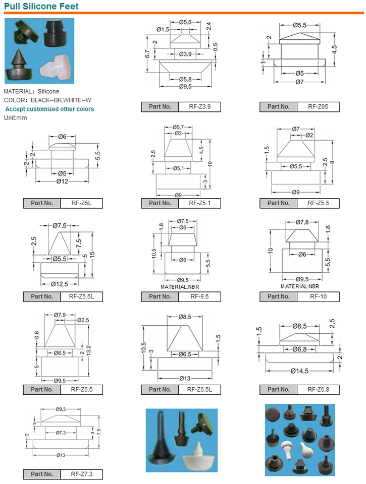Pushin Mushroom Bumpers,Small Hard Rubber Push On Feet,Pull Silicone Insert Foot,Grommet Feet
