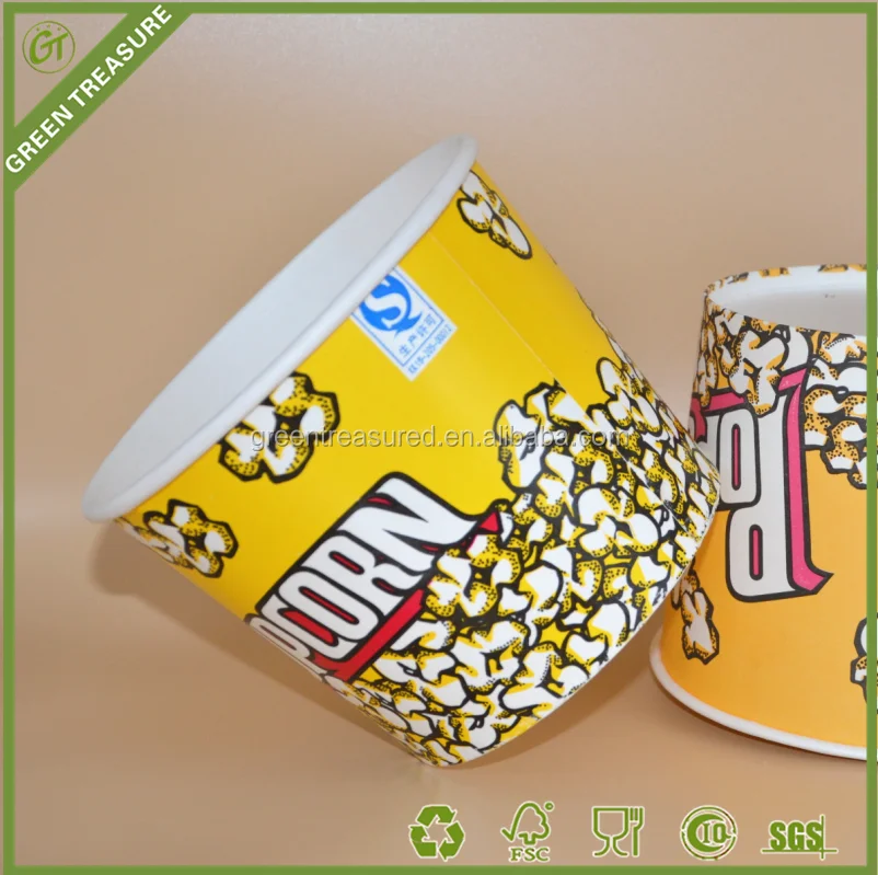 Fried Chicken Wings Paper Bucket Disposable Popcorn Buckets With Lid