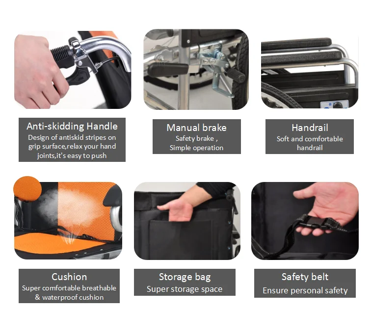  Mini Lightweight Folding Manual Wheelchair For Disabled People