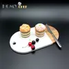 Top quality 33x18cm oval shaped marble and wood board