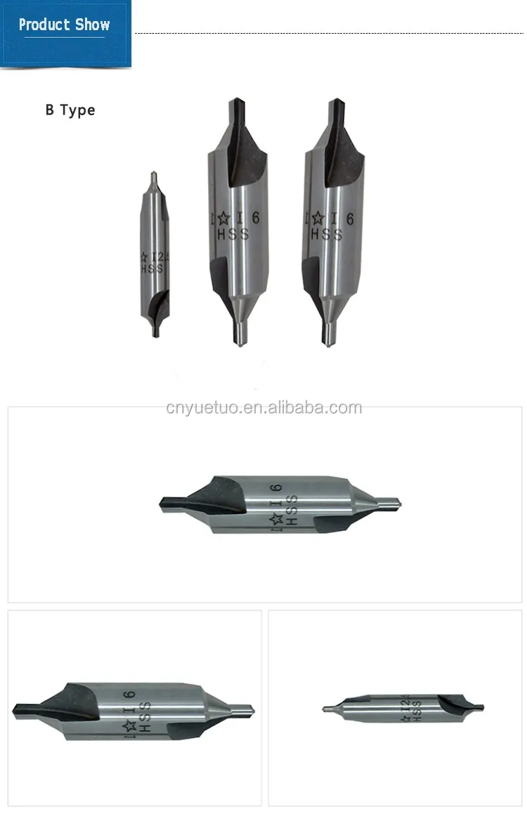 Premium Hss B Type Center Drills Set 60 Degree Combined Countersink