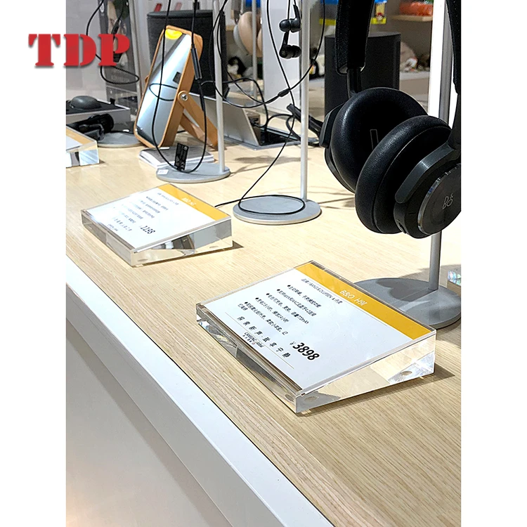 Desktop Sign Info Card Magnetic Photo Frame Display Acrylic Tag Price Label Holder