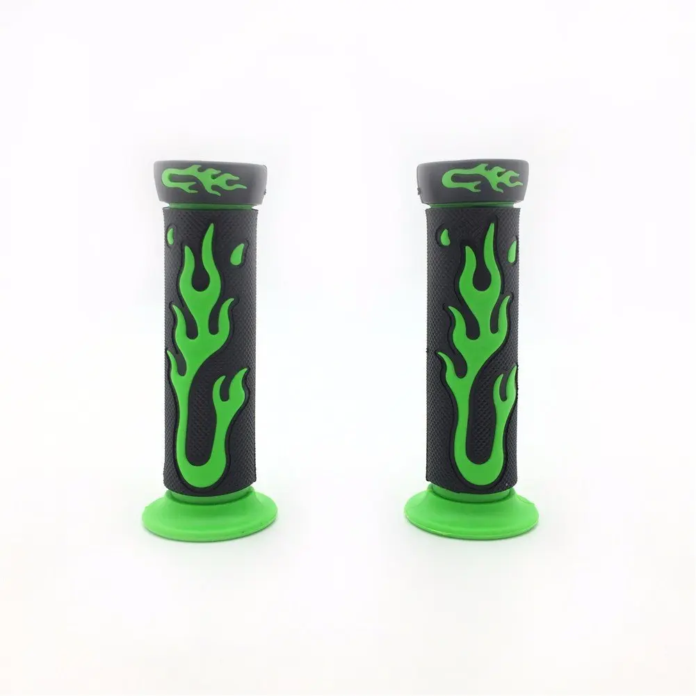 7/8" 22mm Flame Gel Handlebar Grips GREEN For Yamaha Honda Kawasaki Suzuki ATV KTV Scooter