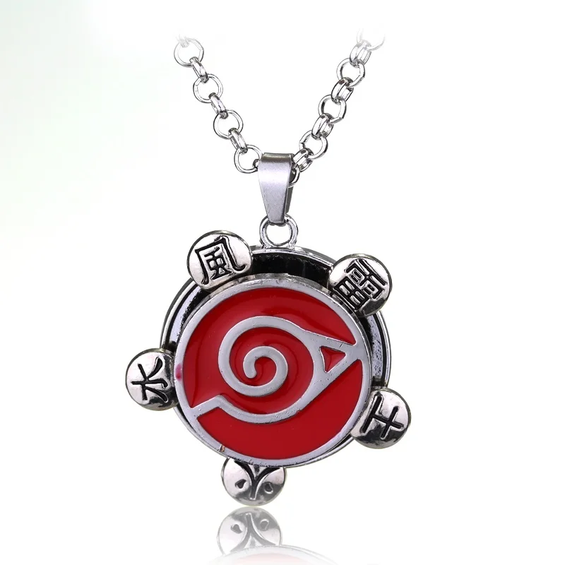 New Design Rotatable Enamel Pendant Necklace Anime Naruto Akatsuki