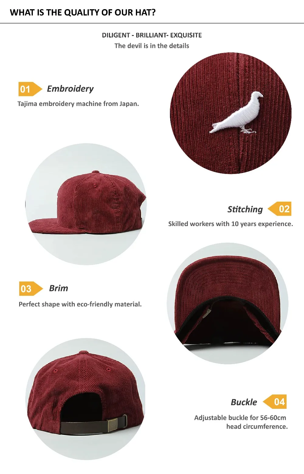 Download Custom Flat Brim Embroidery Blank Corduroy Snapback Hats Wholesale - Buy Corduroy Snapback Hats ...