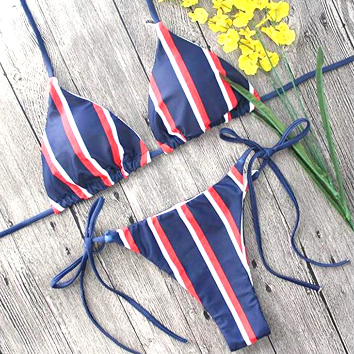 Stripped Printing Daring Bikinis Extreme Micro String Xexy Women Bikini ...