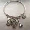 Lawyer Bracelet with stamped trust book gavel and scale charms