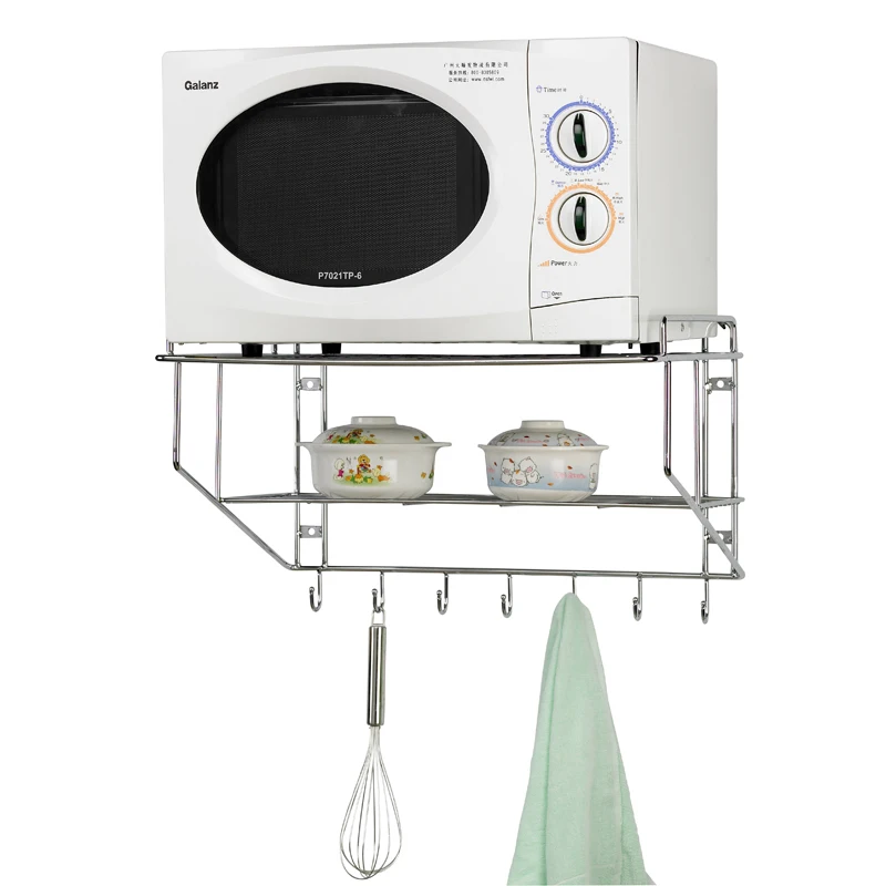 Double Bracket Steel Wall Mount Microwave Oven Stand Microwave Shelf