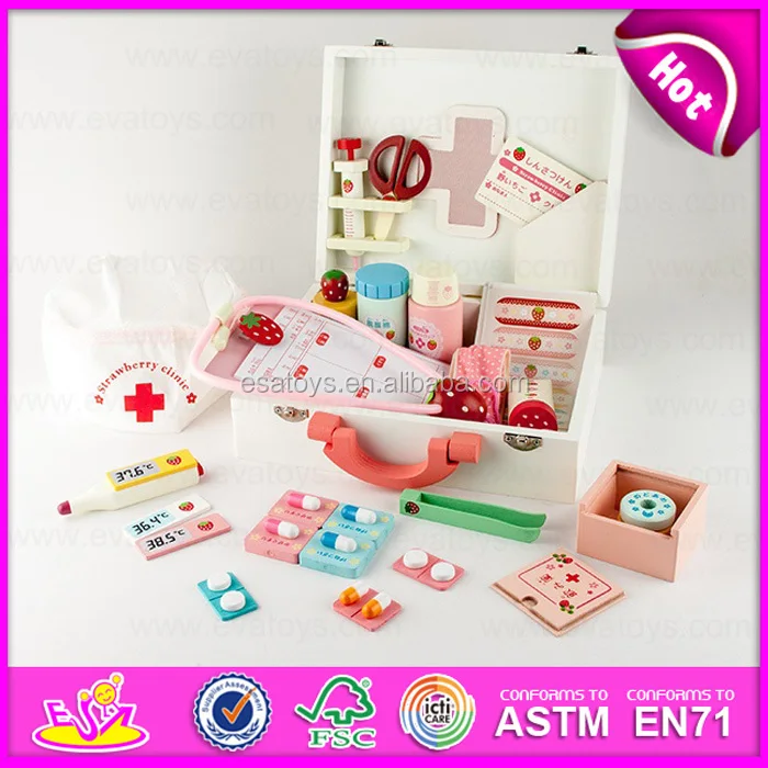 wooden doctor play set