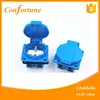 Black blue white French Garden Outdoor Schuko ac electric socket box with waterproof cap 16a 250v