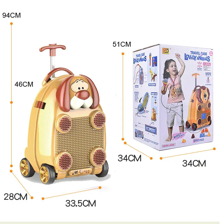 Children's suitcase with trolley wholesale remote control toys can be loaded children's luggage cartoon children's suitcase