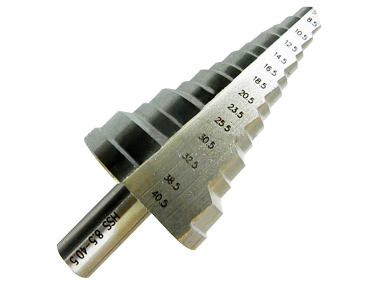 Metric Round Shank 3 Straight Flutes HSS Step Drill for Tube Metal Sheet Drilling