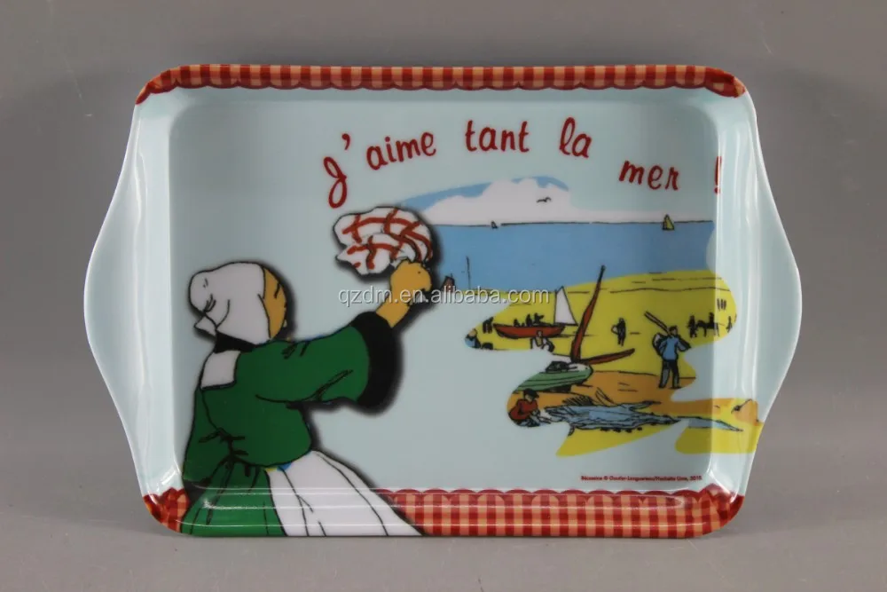 melamine serving tray and cup set