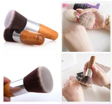 Profissional Pincel de Maquiagem Flat Top Pincel de Base Em Pó Escova beleza Escova Cosmética Make up brushesTool Kabuki Make-up Escova De Madeira