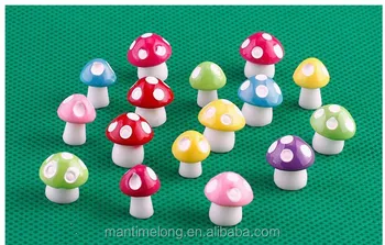 Resin Crafts Decorations Miniature Dot Mushrooms Red Fairy Garden