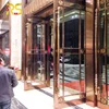 professional designed hotel decorative big restaurant entrance door luxury stainless steel frame glass main gate