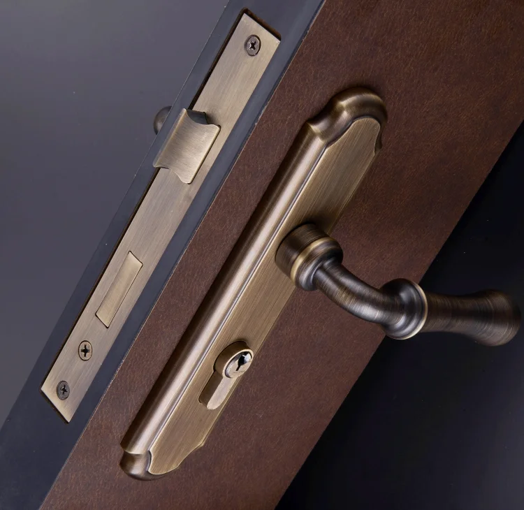 Antique Brass Bronze Double Sided Door Pull Handle With Key For Interior Door Cl0234 Buy