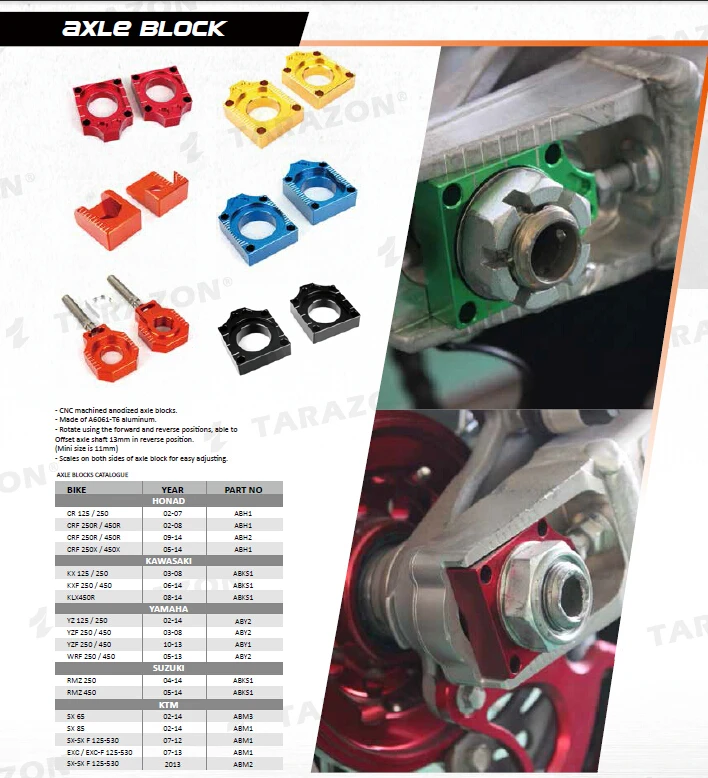 Motorcycle Spare Parts Chain Adjustment Kit For Ktm Exc 125 Dirt Bike