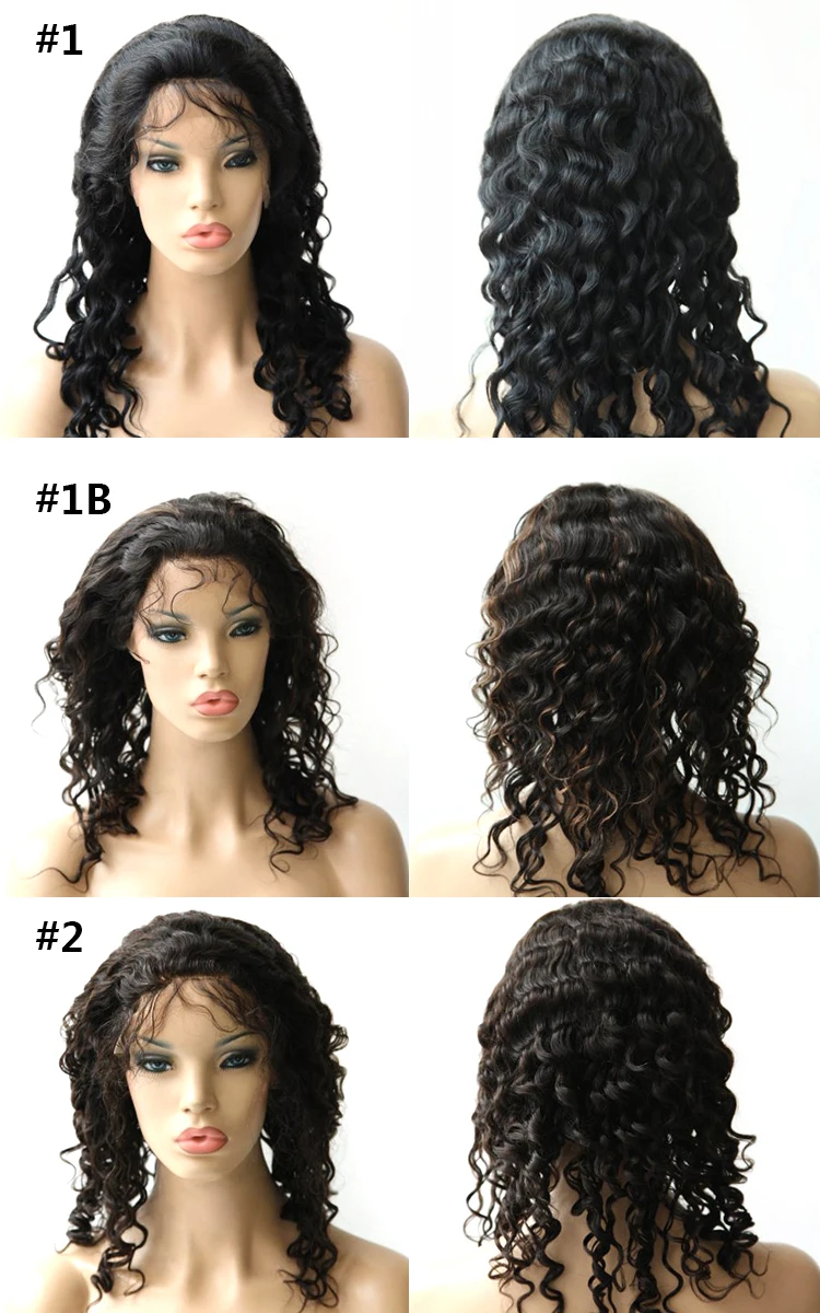 9A deep 4*4 Good supplier brazilian lace deep wave wig human hair