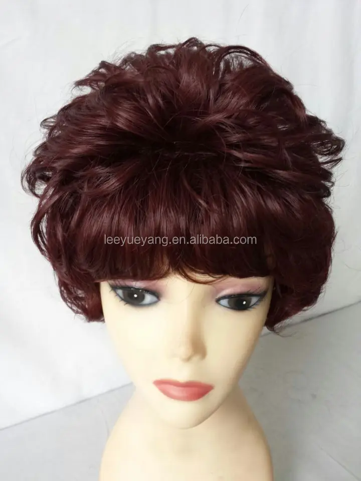 Short Red Curly Hair Old Lady Granny Wig Buy Wig For Old