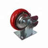 New type jujube red 6-inch Heavy duty shock absorbing spring load castor wheel