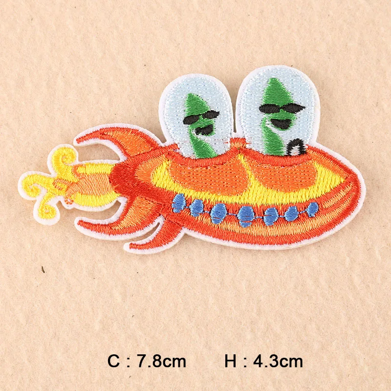 Patch Badges Embroidered Dinosaur Applique Sewing Clothes Stripes Stickers