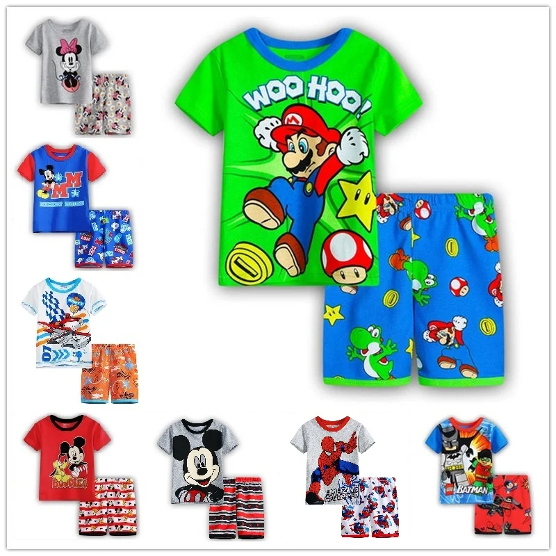 Cartoon boys Summer Clothing Sets Girl s Short sleeve T Shirt Short Pants Girls Suits boy