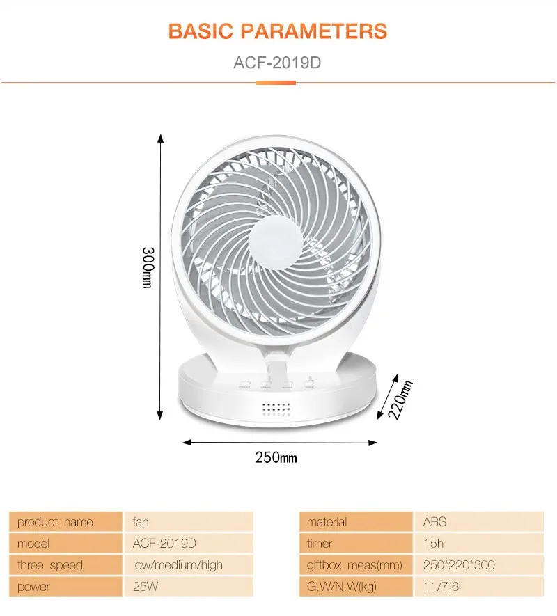 2020 25w Dc Table Circulation Fan Brushless Portable Mini Air Circulation Fan Buy Table