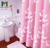 European Style 100% Polyester Pink Easy Clean Printed Waterproof Shower Curtains