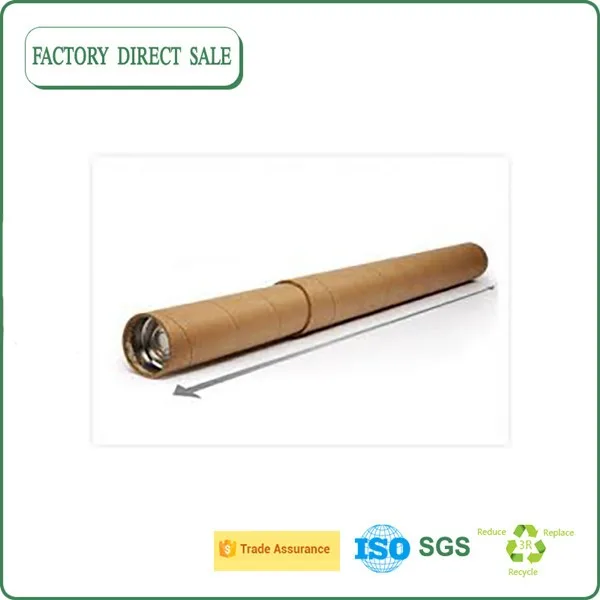 Recycled Kraft Paper Mailing Poster Tube Packaging Tube With Plastic ...