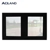 Double pane small size casement window with fixed aluminum profile double safety glass