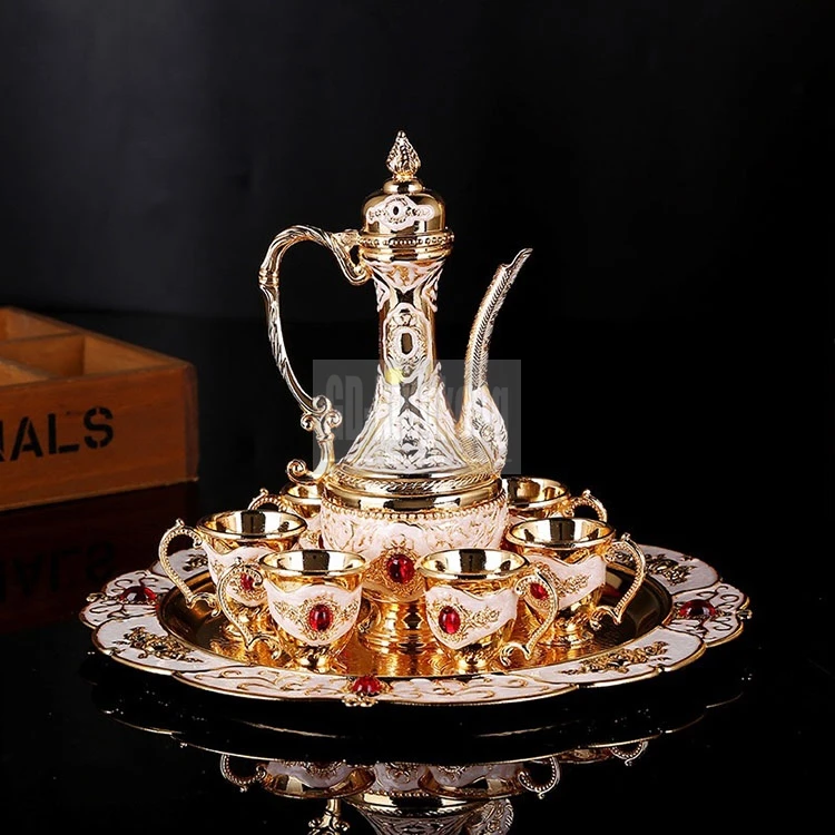 Creative Tea Cup Saucer Set With Tea Pot And Tray And Stand Base For