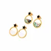 me00210 Wholesale Top Sells Fashion Accessories Women Tiny Enamel Shell Small Stud Earrings Circle Gold Jewelry