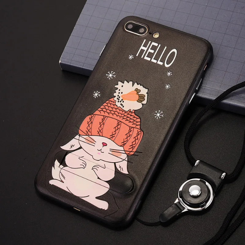 Cell phone cover For iPhone 8 / 8 Plus Simple fashion Painted embossed with bracket for girl