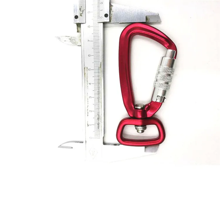 Aluminum Alloy Outdoor Carabiner Hook Pet Chain Connection Snap Hook with Eye Swivel Ring Master Lock